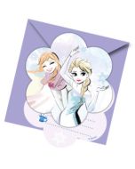 6 invitations + enveloppes la Reine des Neiges