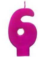 Bougie fuchsia chiffre 6