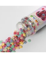 Confettis gâteau fleurs en sucre multicolores 60 g