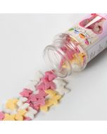 Confettis gâteau papillons en sucre jaunes et roses 50 g - 2