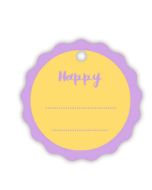 24 Étiquettes "Happy" jaunes