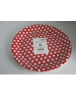 10 assiettes pois - rouge