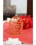 Cage en métal - orange - 5,5 cm