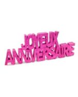 déco de table joyeux anniversaire fuchsia