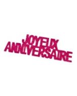 autocollant joyeux anniversaire fuchsia