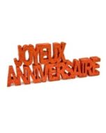 déco de table joyeux anniversaire rouge x2