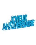 déco de table joyeux anniversaire turquoise x2