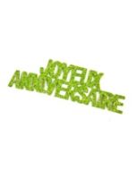 autocollant joyeux anniversaire vert anis 