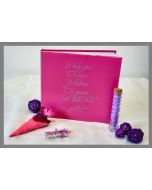 Livre d'or je t'aime fuchsia