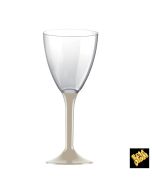 Lot 10 verres à pied en plastique taupe à prix discount