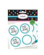 Lot 20 étiquettes autocollantes Candy Bar – bleu ciel