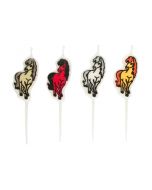 Lot 4 bougies anniversaire cheval "Charming Horses"