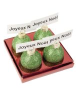 4 Boules Deco porte-nom Vertes