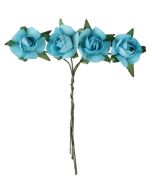 Mini rose papier turquoise x 20