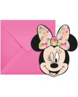 6 invitations avec enveloppes Minnie Tropical