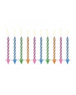 10 Bougies gâteau anniversaire multicolores 