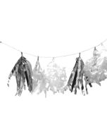 Guirlande tassel franges argent, blanc