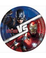 8 assiettes Avengers Civil War 23 cm