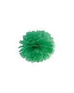 Pompon de papier buvard vert émeraude - 25 cm