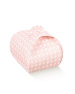 10 Boîtes à dragées quadrillées roses - 5,5 cm