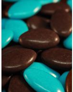 Dragées au chocolat turquoise et chocolat 