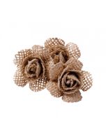 6 roses en jute sur tige