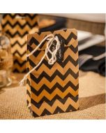 6 sachets kraft chevron avec lien pas cher