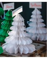 4 Marque-places sapin de noel alvéolés blancs pas chers