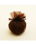 Boules naturelles et organza - marron