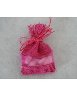 Sacs en jute et organza - fuchsia 7,5 cm x 12 cm 