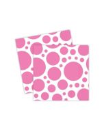 serviette pois fuchsia jetable