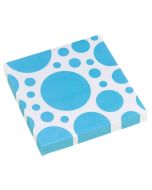 serviette jetable pois turquoise