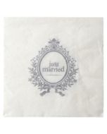 20 Serviettes just married blanche