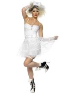 Déguisement femme rock année 80's blanc M