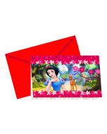 6 invitations avec enveloppes "Blanche-Neige"