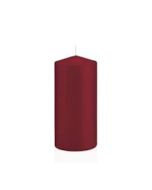 6 bougies pilier mat - couleur bordeaux - 15 x 6 cm