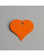 Etiquette forme coeur - orange 4 cm x 5 cm 