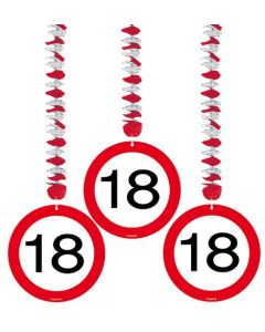 Lot de 3 suspensions d'anniversaire - 18 ans