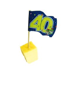 Lot de 50 pics drapeaux anniversaire - 40 ans.