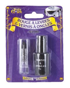 Vernis et rouge à lèvres - noir