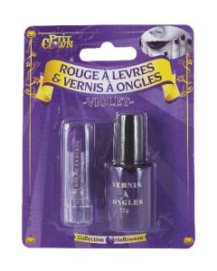 Vernis et rouge à lèvres - violet