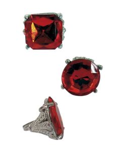 Bague fausse pierre précieuse rouge