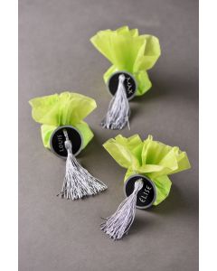 Pompon Ardoise Argent x4