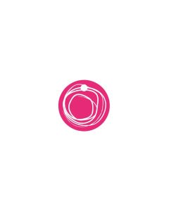 25 Nominettes avec cercle blanc - fuschia 3 cm