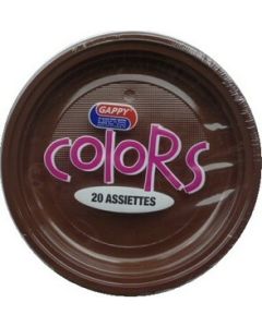 20 assiettes rondes chocolat