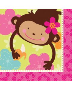 16 serviettes jungle "monkey love"