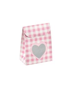 10 Boîtes à dragées ourson rose fenêtre coeur