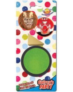 maquillage fard vert clair avec éponge