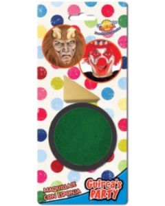 maquillage fard vert foncé avec éponge