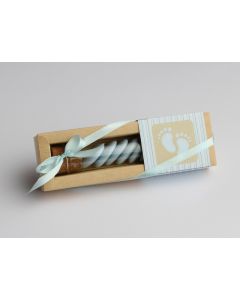 Lot de 4 boîtes à dragées pieds bleus